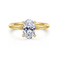 Bena - 14K Yellow Gold Oval Solitaire Diamond Engagement Ring