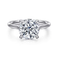 Bena - 14K White Gold Round Solitaire Diamond Engagement Ring