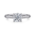 Bena - 14K White Gold Round Solitaire Diamond Engagement Ring
