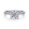 Bena - 14K White Gold Round Solitaire Diamond Engagement Ring