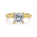 Bena - 14K Yellow Gold Princess Cut Solitaire Diamond Engagement Ring