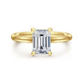 Badia - 14K Yellow Gold Emerald Cut Solitaire Diamond Engagement Ring