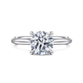 Badia - 14K White Gold Round Solitaire Diamond Engagement Ring