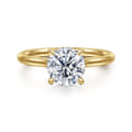 Badia - 14K Yellow Gold Round Solitaire Diamond Engagement Ring