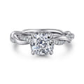 Ama - 14K White Gold Cushion Halo Diamond Engagement Ring
