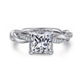 Ama - 14K White Gold Princess Halo Diamond Engagement Ring