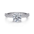 Florah - 14K White Gold Round Hidden Halo Diamond Engagement Ring