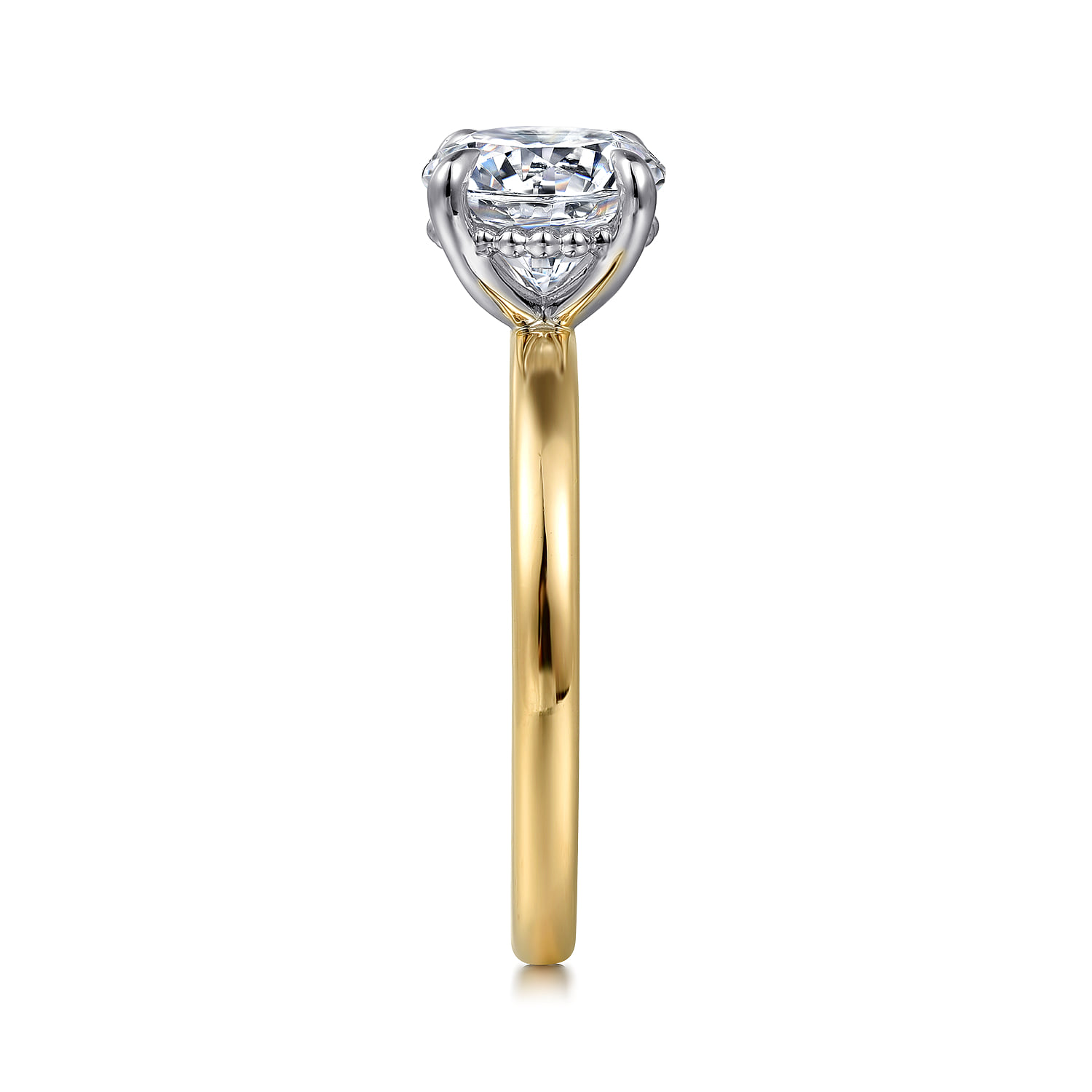 Round Solitaire Engagement Ring in 14K White/Yellow Gold, photograph 5