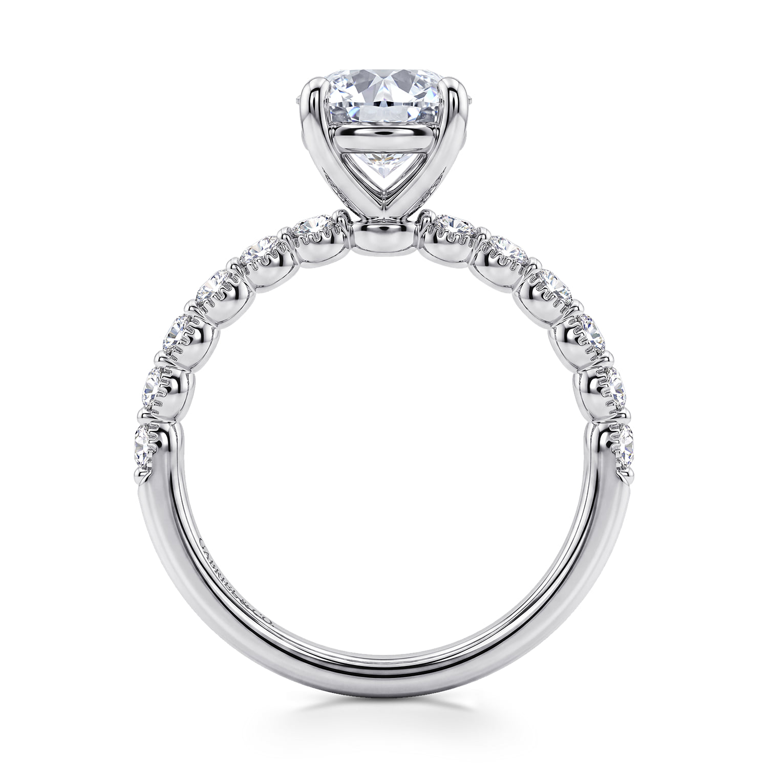 Round Diamond Engagement Ring in 14K White Gold, photograph 2