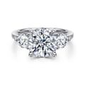 Abbi - 14K White Gold Round Three Stone Diamond Engagement Ring
