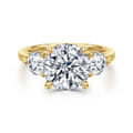 Abbi - 14K Yellow Gold Round Three Stone Diamond Engagement Ring