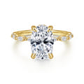 Adeena - 14K Yellow Gold Oval Hidden Halo Diamond Engagement Ring