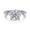 Caitte - 14K White Gold Round Double Prong Diamond Engagement Ring