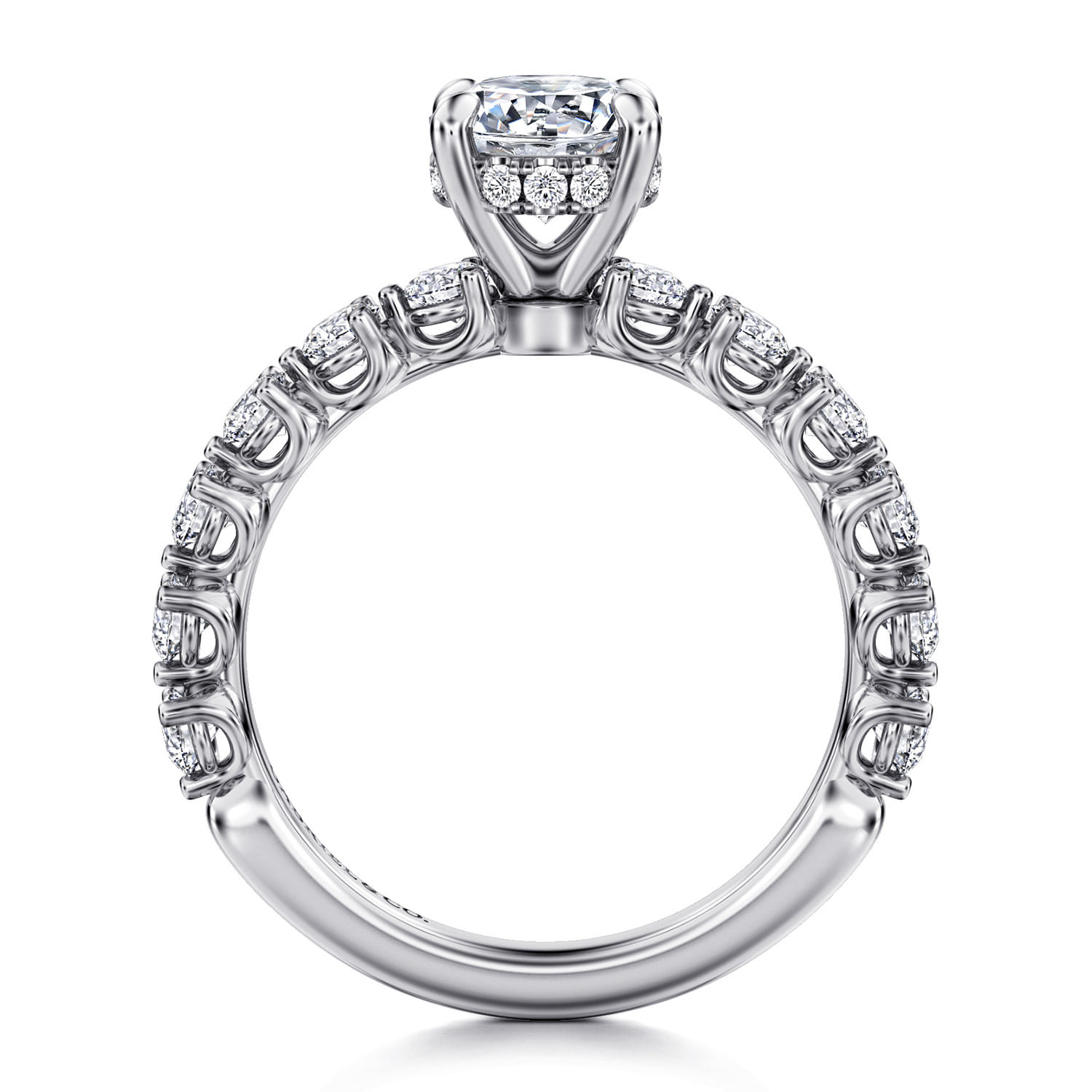 Round Diamond Engagement Ring in 14K White Gold, photograph 2