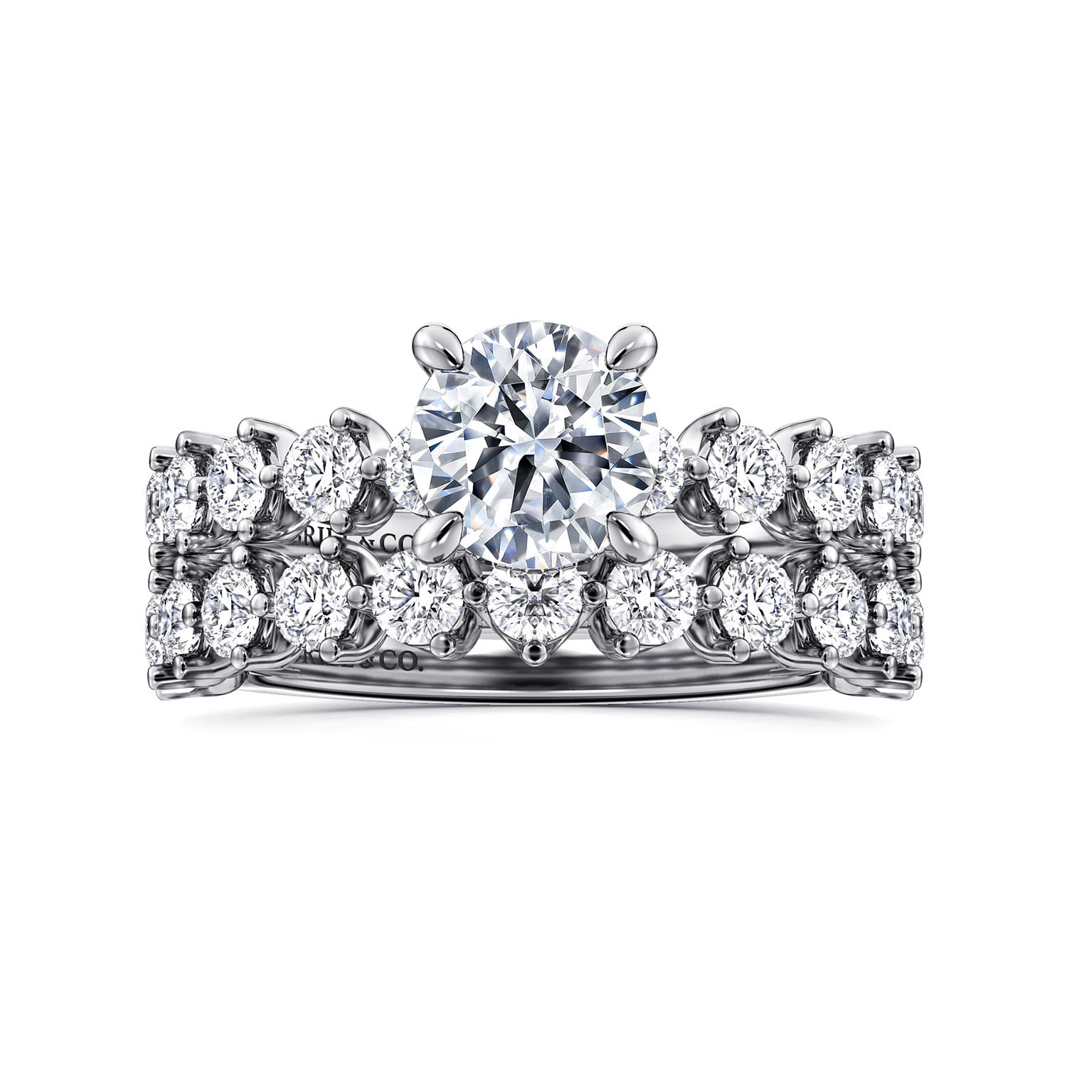 Round Diamond Engagement Ring in 14K White Gold, photograph 4
