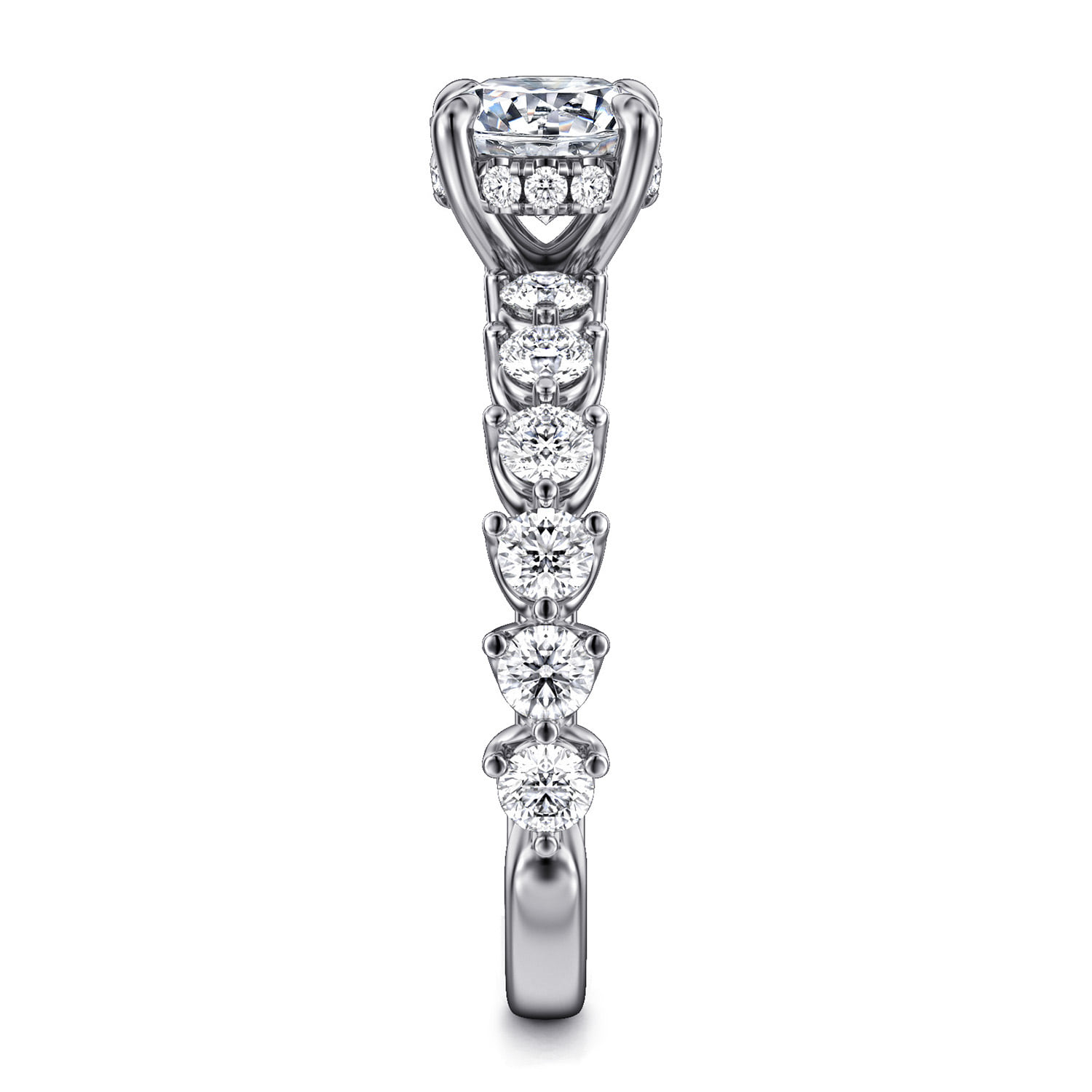 Round Diamond Engagement Ring in 14K White Gold, photograph 5