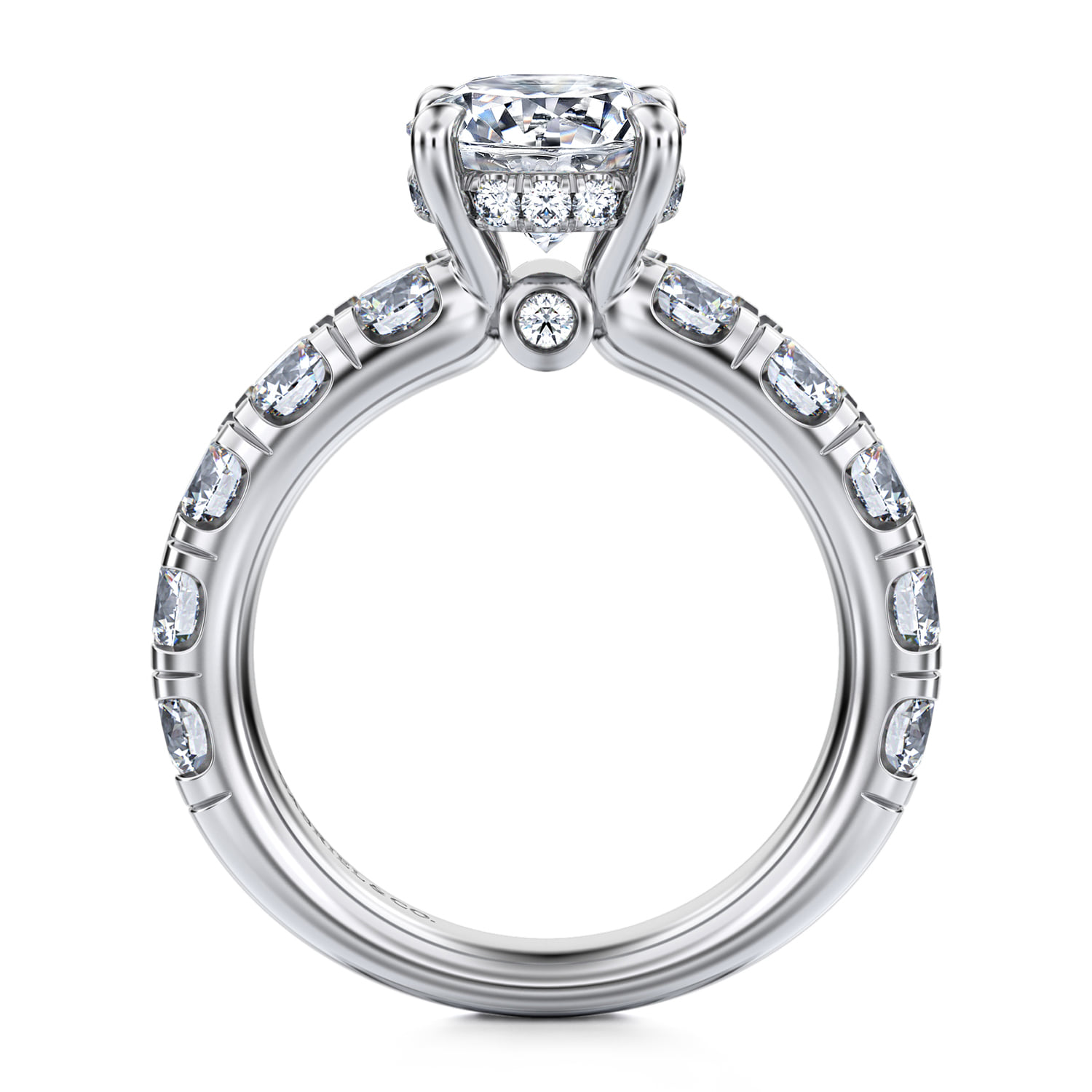 Round Diamond Engagement Ring in 14K White Gold, photograph 2
