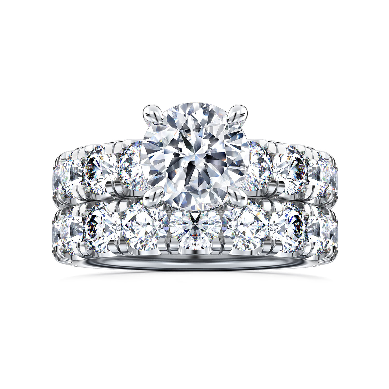 Round Diamond Engagement Ring in 14K White Gold, photograph 4