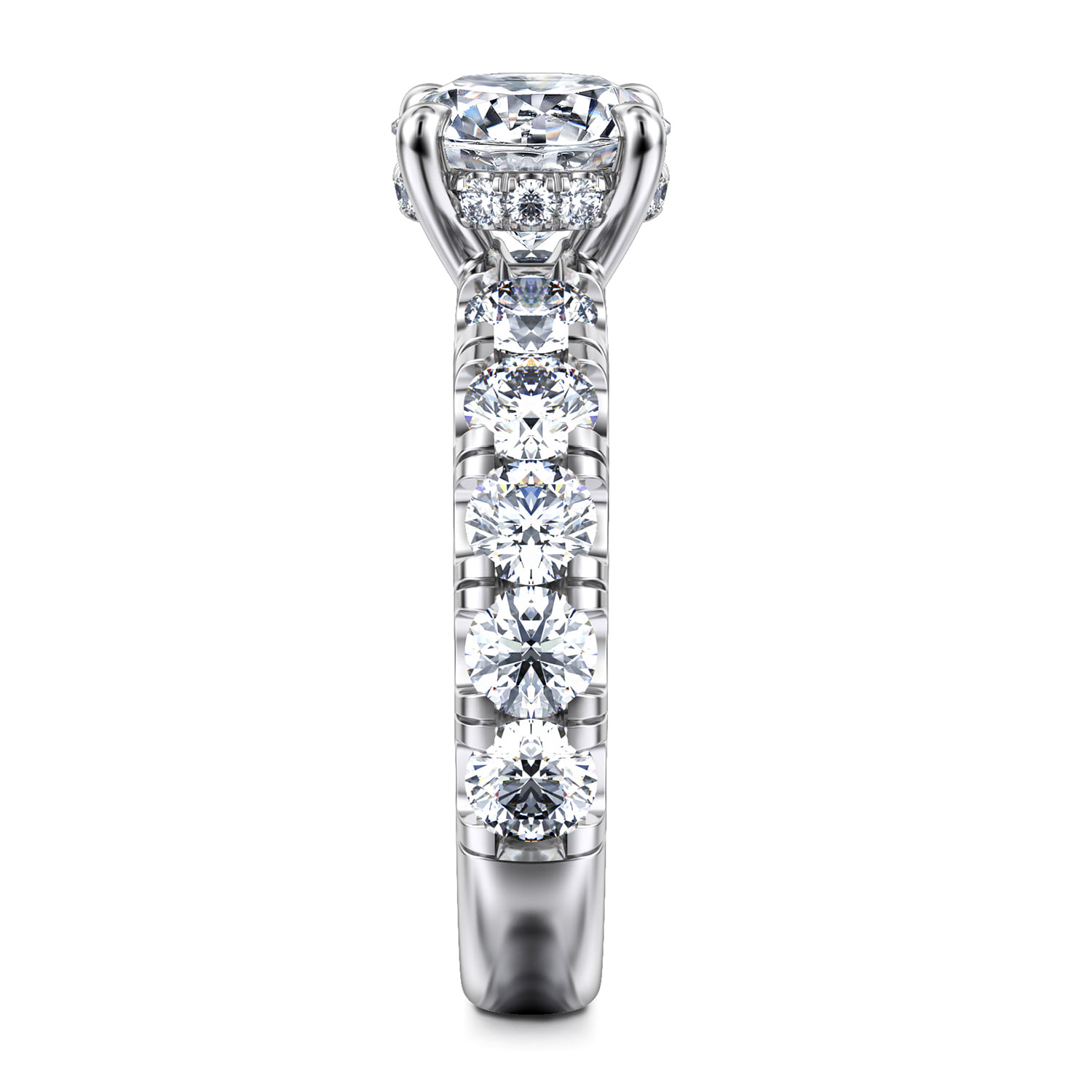Round Diamond Engagement Ring in 14K White Gold, photograph 5