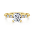 Eva - 14K Yellow Gold Cushion Cut Diamond Engagement Ring