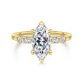 Eva - 14K Yellow Gold Marquise Shape Diamond Engagement Ring
