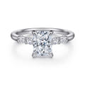 Eva - 14K White Gold Radiant Cut Diamond Engagement Ring