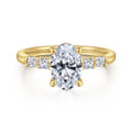 Eva - 14K Yellow Gold Oval Diamond Engagement Ring