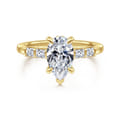 Eva - 14K Yellow Gold Pear Shape Diamond Engagement Ring