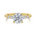 Eva - 14K Yellow Gold Round Diamond Engagement Ring