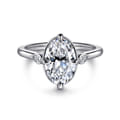 Charli - 14K White Gold Oval Three Stone Diamond Engagement Ring