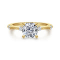 Frances - 14K Yellow Gold Cushion Cut Diamond Engagement Ring