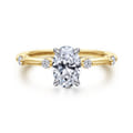 Frances - 14K White -Yellow Gold Oval Diamond Engagement Ring