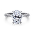 Frances - 14K White Gold Oval Diamond Engagement Ring