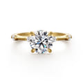 Frances - 14K Yellow Gold Round Diamond Engagement Ring