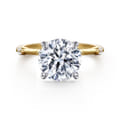 Frances - 14K White -Yellow Gold Round Diamond Engagement Ring