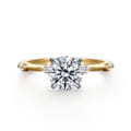 Frances - 14K White -Yellow Gold Round Diamond Engagement Ring