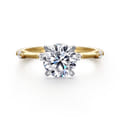 Frances - 14K White -Yellow Gold Round Diamond Engagement Ring
