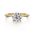 Frances - 14K Yellow Gold Round Diamond Engagement Ring
