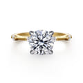 Frances - 14K White -Yellow Gold Round Diamond Engagement Ring