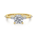 Marline - 14K Yellow Gold Cushion Cut Diamond Engagement Ring
