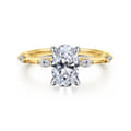 Marline - 14K White-Yellow Gold Oval Diamond Engagement Ring