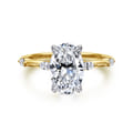 Marline - 14K White-Yellow Gold Oval Diamond Engagement Ring