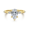 Marline - 14K Yellow Gold Pear Shape Diamond Engagement Ring