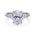 Sima - Platinum Oval Three Stone Diamond Engagement Ring