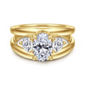 Danni - 14K Yellow Gold Oval Three Stone Diamond Engagement Ring