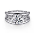 Danni - 14K White Gold Round Three Stone Diamond Engagement Ring