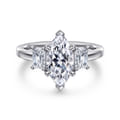 Stephi - 14K White Gold Marquise Shape Three Stone Diamond Engagement Ring