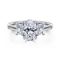 Stephi - 14K White Gold Oval Three Stone Diamond Engagement Ring