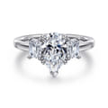 Stephi - 14K White Gold Pear Shape Three Stone Diamond Engagement Ring