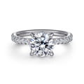 Stefie - 14K White Gold Round Diamond Engagement Ring